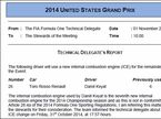 Сообщение технического делегата FIA Джо Бауэра об использовании на машине Квята седьмого двигателя