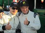 Рубенс Баррикелло и гонщик KV Racing Тони Канаан на тестах в Себринге