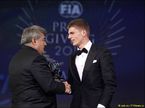 Макс Ферстаппен на церемонии награждения FIA