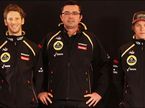 Эрик Булье с гонщиками Lotus, Романом Грожаном и Кими Райкконеном