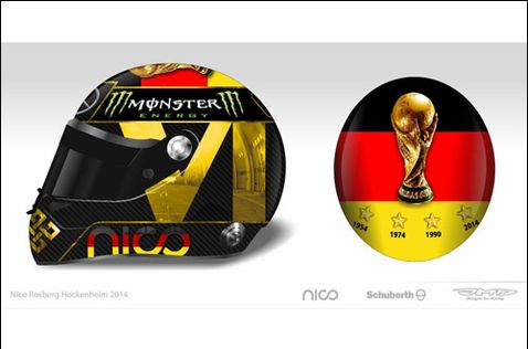 Схема дизайна нового шлема Нико Росберга