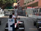 Нобухару Мацусита празднует победу во второй гонке уик-энда GP2 в Монако