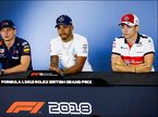 Макс Ферстаппен (Red Bull Racing), Льюис Хэмилтон (Mercedes) и Шарль Леклер (Sauber)