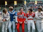 Жак Лаффит, Рене Арну, Дидье Пирони, Патрик Депайе, Ален Прост и Жан-Пьер Жарье на Гран При Бельгии 1980 года
