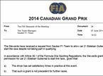 Решение стюардов Гран При Канады о допуске Эстебана Гутьерреса на старт