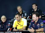 Франц Тост, Сирил Абитебул и Кристиан Хорнер на пресс-конференции FIA в Малайзии