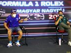 Фернандо Алонсо и Себастьян Феттель на пресс-конференции перед Гран При Венгрии 2021 года