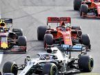 Машины Mercedes, Red Bull Racing и Ferrari на трассе Гран При Бразилии