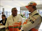 Руководитель Force India Виджей Малья с Нико Хюлкенбергом