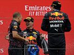 Макс Ферстаппен и Серхио Перес на подиуме Гран При Франции, фото пресс-службы Red Bull