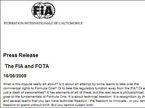 Заявление FIA