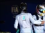 Нико Росберг и Льюис Хэмилтон после квалификации Гран При Монако