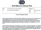 Сообщение технического делегата FIA Джо Бауэра стюардам гонки