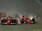 Гран При Сингапура. Столкновение между гонщиками Ferrari