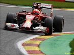 Кими Райкконен за рулём Ferrari F14 T на трассе в Спа