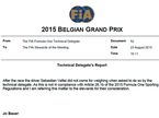 Отчёт технического делегата FIA Джо Бауэра о нарушении Феттеля