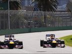 Себастьян Феттель и Марк Уэббер на свободных заездах Гран При Австралии