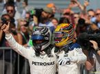 Гран При Италии. Гонщики Mercedes празднуют победный дубль