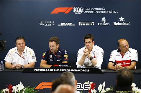 Пресс-конференция в четверг: Зак Браун (McLaren), Кристиан Хорнер (Red Bull Racing), Тото Вольфф (Mercedes), Фредерик Вассёр (Sa