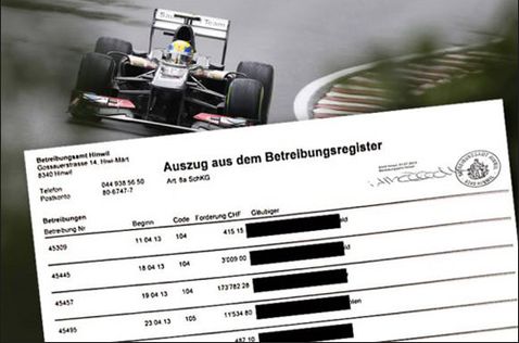 Список исков к компании Sauber. Коллаж Handelszeitung 