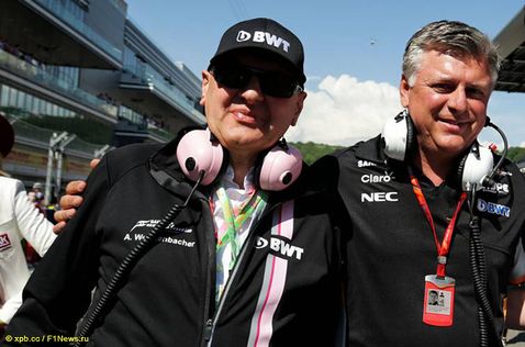Отмар Сафнауэр (справа) и Андреас Вайссенбахер, глава компании BWT, спонсора Force India